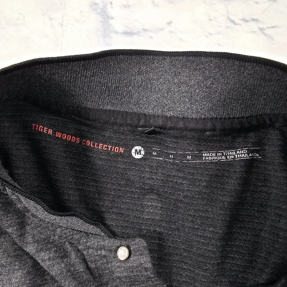 Nike Polo Shirt MEN M Gray Whistling Straits Dri-FIT Woods Collection 726187-032